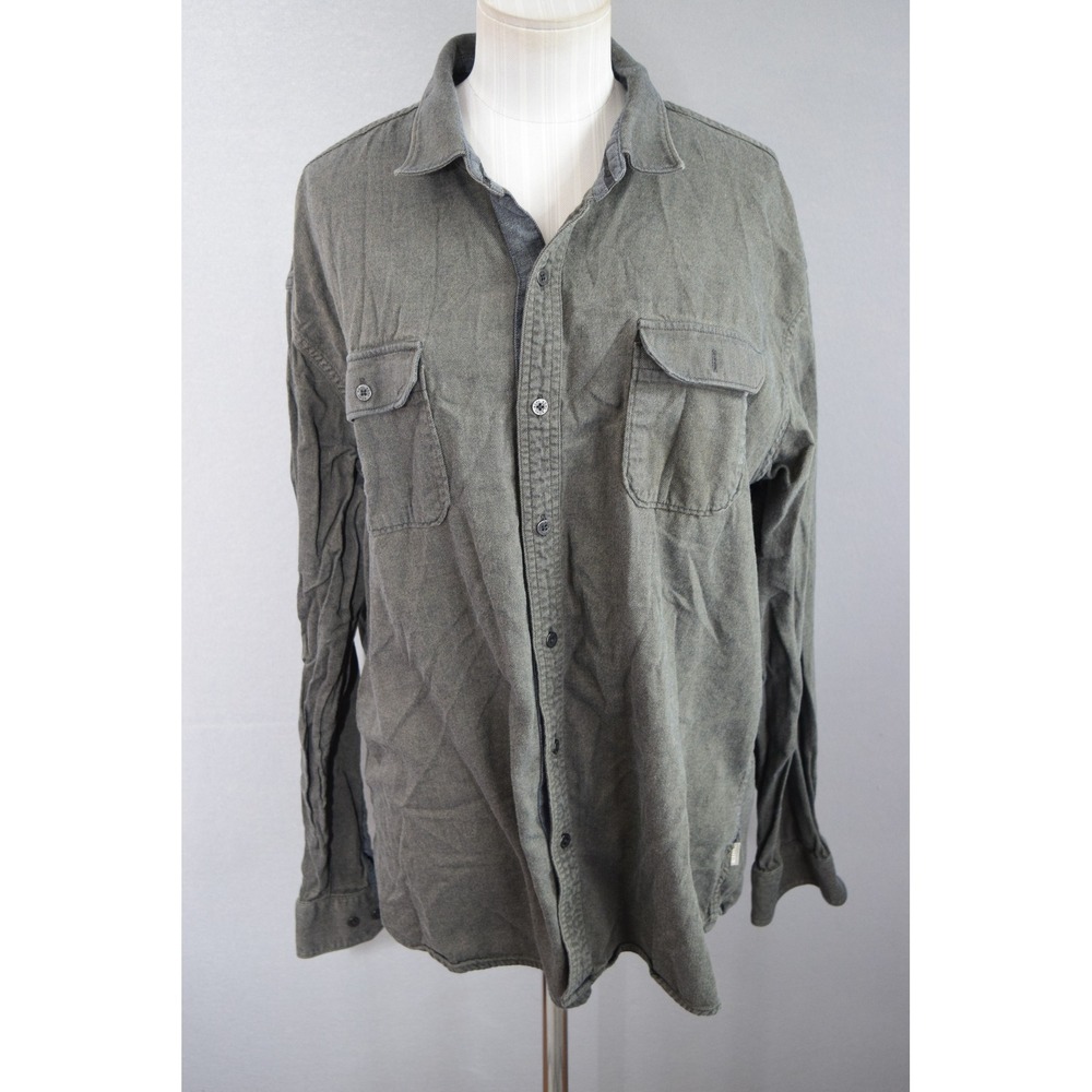 Kuhl Gray Flannel Descendr Long Sleeve Button Down Shirt Men's Size XXL